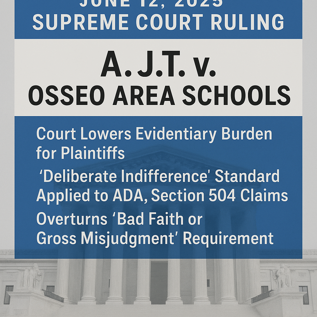 Illustration of the U.S. Supreme Court building under a clear sky, symbolizing equal access to justice for students with disabilities.